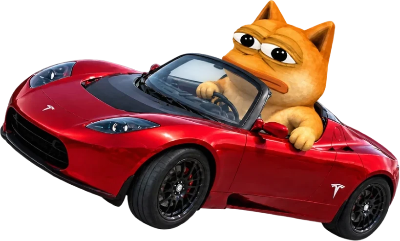 DOPE driving the red Roadster through the sky